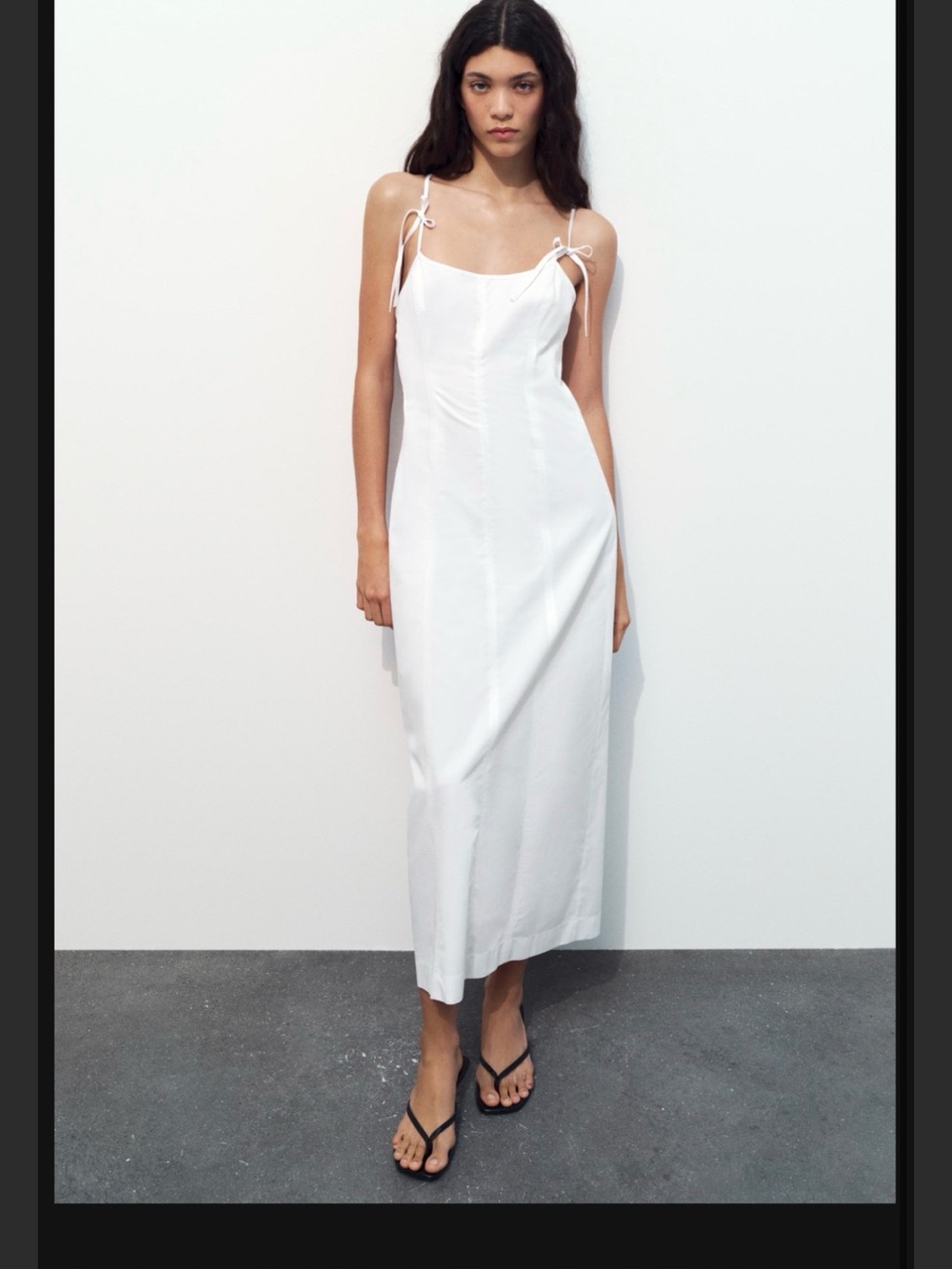 NWT White Tie-Shoulder Slip Dress From Zara Size Medium